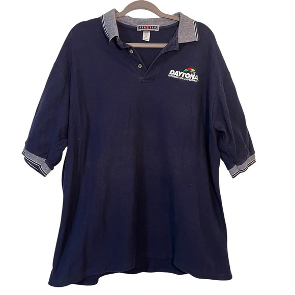 Vintage 90s Daytona Speedway polo waffle knit size XL NASCAR Racing streetwear - Picture 1 of 7